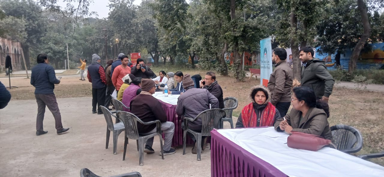 Outdoor morning health camp at CI Park Gandhi Udyan