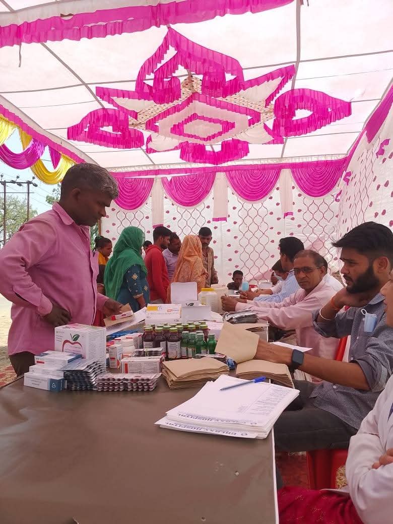 Prescription medicine distribution counter for village families