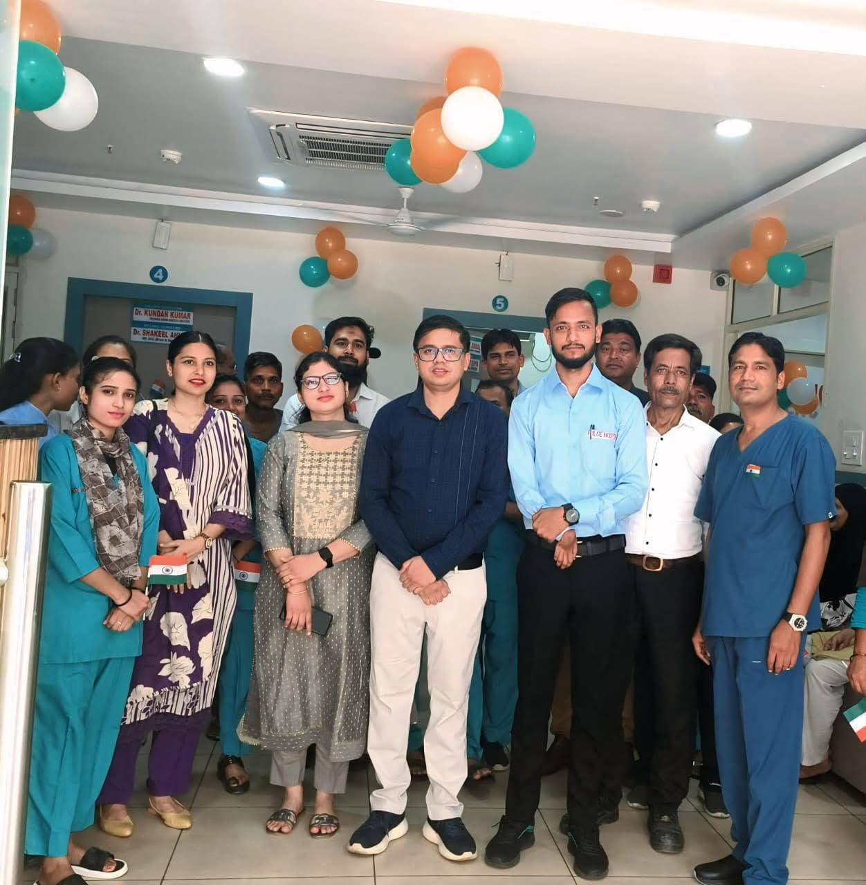 Youth volunteers and clinic staff celebration